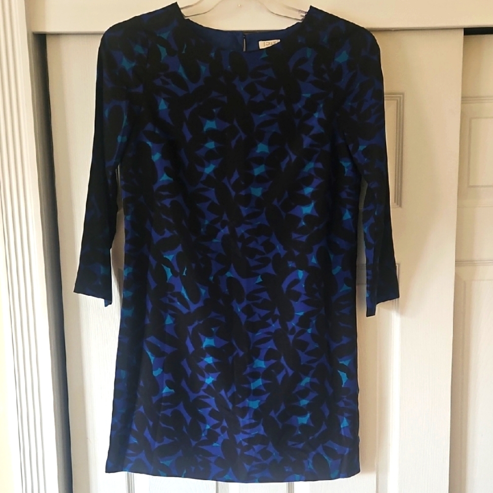 Elegant Blue Patterned Dress